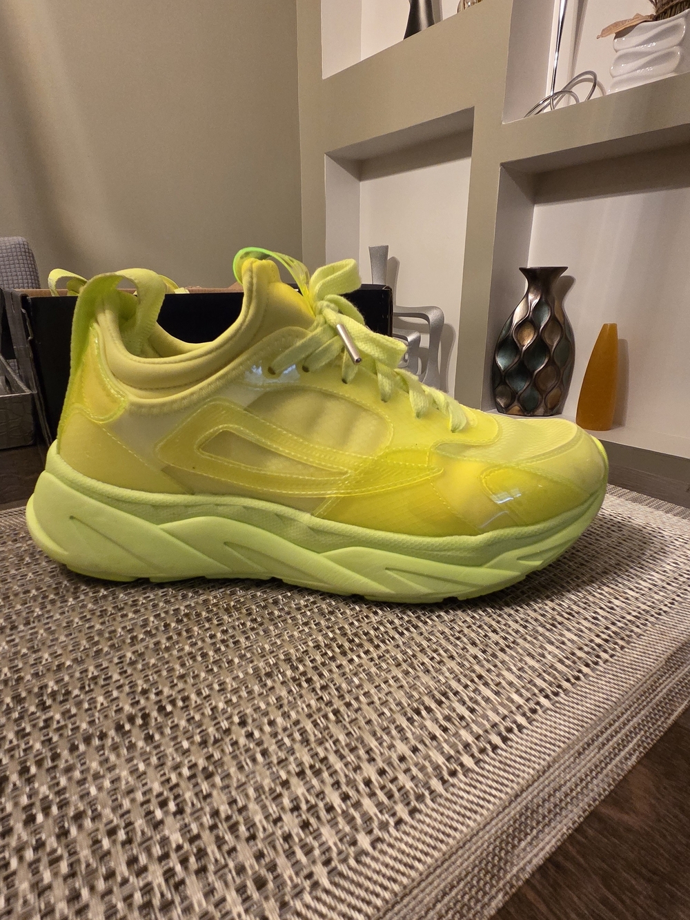 Fila Neon Yellow Platform Trainer